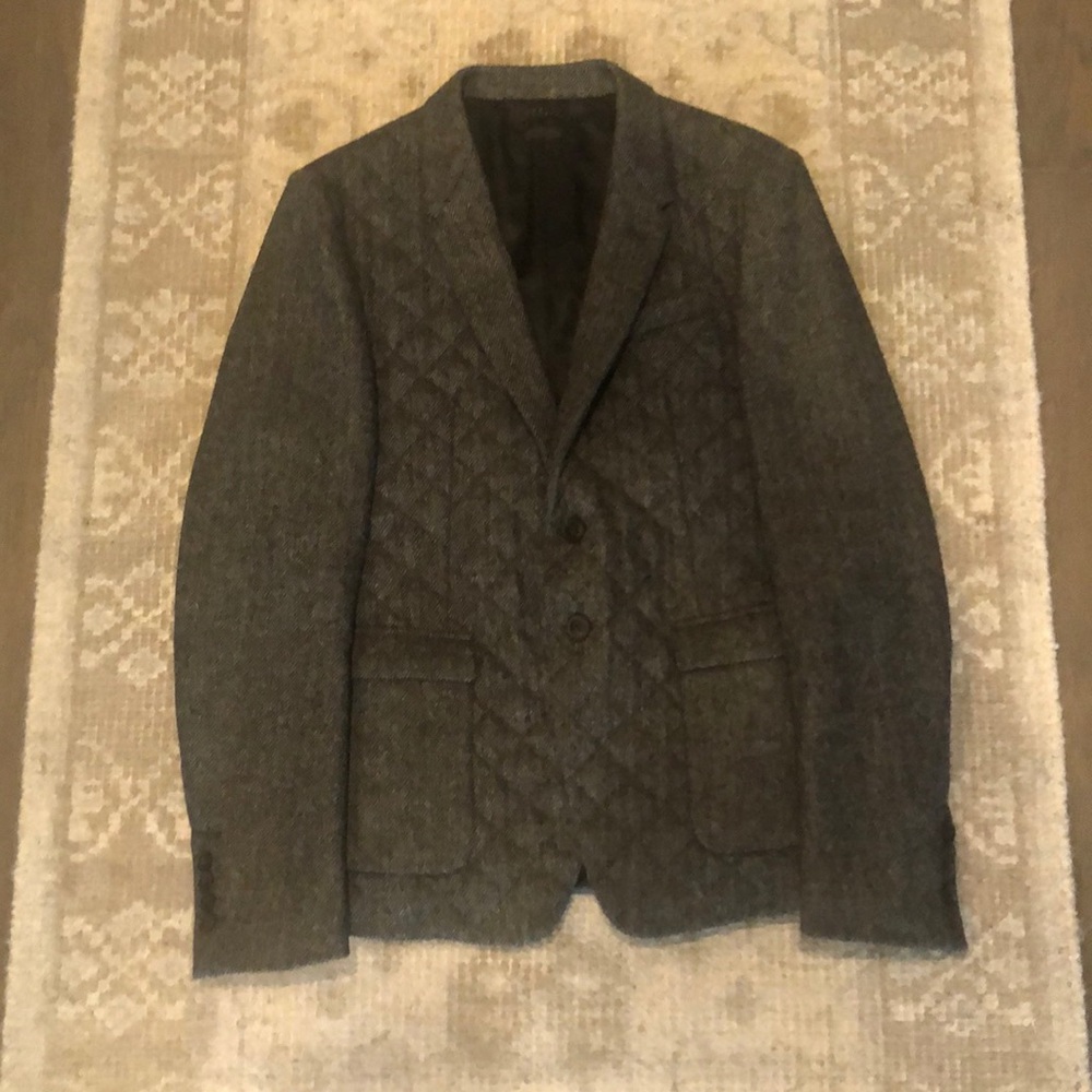 Paul smith men’s gray quilted herringbone blazer